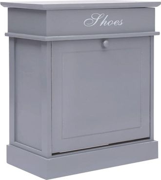 vidaXL Scarpiera Grigia 50x28x58 cm in Legno di Paulownia - Vidaxl