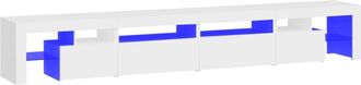 vidaXL Vidaxl - Mueble De Tv Con Luces Led Blanco 260x36,5x40 Cm