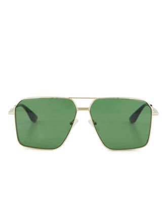 Alexander McQueen Eyewear Zonnebril met vierkant montuur - Goud
