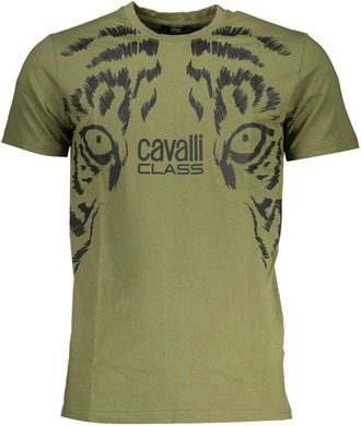 Cavalli Print Logo Korte Mouw Tee - Heren - T-shirts - Groen - XL - Tops