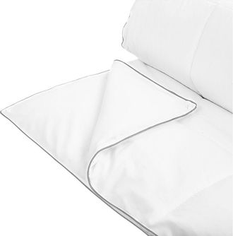 Beliani Edred&oacute;n Blanco Funda De Algod&oacute;n Relleno De Microfibra Tama&ntilde;o Individual 135 X 200 Cm Acolchado Lavable A M&aacute;quina Teleno