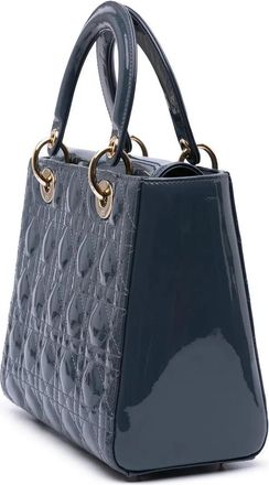 Dior Hobo Bags - 2020 Medium Patent Cannage Lady Dior - Gr. unisize - in Blau - für Damen