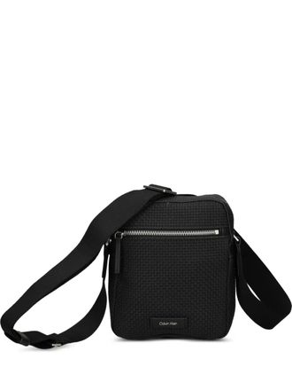 Calvin Klein logo-patch shoulder bag - Black