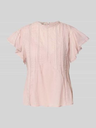 Scotch & Soda Regular Fit Bluse aus reiner Baumwolle mit Lochmuster in Hellrosa, Gr&ouml;&szlig;e 36