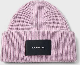 Coach Womens Coach Woven Patch Beanie Faded Pink