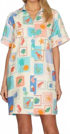 She + Sky By The Sea Polo Mini Dress In Multi