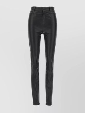 DAVID KOMA leather leggings with ankle zips and pockets