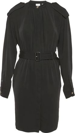 Burberry Chiffon midi-jurk met ceintuur - Zwart