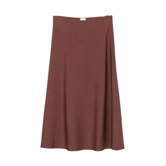 Brunello Cucinelli Twill Flute Rok - Dames - Rokken - Bruin - Maat: L Wol