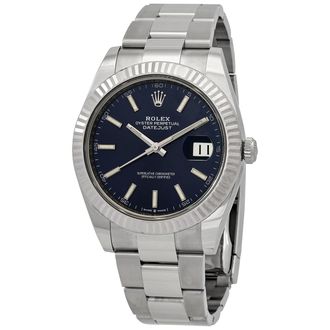Rolex Pre-owned Rolex Oyster Perpetual Automatic Blue Dial Mens Watch 126334BLSO