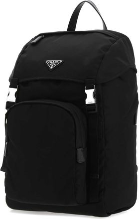 Prada Mens Re-Nylon Backpack Black Poliammidericiclata Calfskin