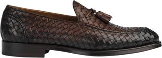 Doucal's Geweven leren loafer met kwastjes - Heren - Loafers - Bruin - 40 EU - Leer - Schoenen