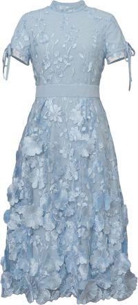 Chic Star Womens 3D Embroidery Applique Dress, Blue, 1X