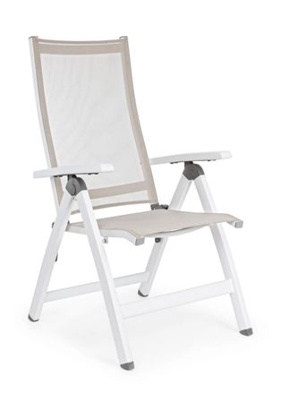 Outdoor Living Sill&oacute;n Reclinable en Aluminio y Textilene Blanco