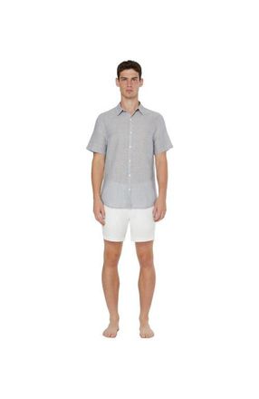 Onia Jack Air Linen Shirt in Deep Navy/white at Nordstrom, Size X-Large S