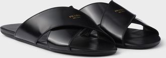 Prada Brushed leather slides