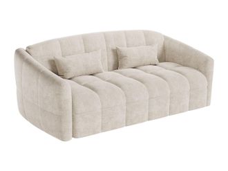 Vente-Unique Sof&aacute; cama de 3 plazas expr&eacute;s en terciopelo beige - Cama de 140 cm - Colch&oacute;n de 16 cm RETUNA