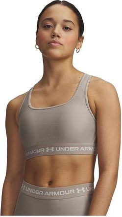Under Armour Crossback Mid Impact Bra Womens Lingerie Timberwolf Taupe/Summit White : LG (US 12-14), Polyester/Elastane