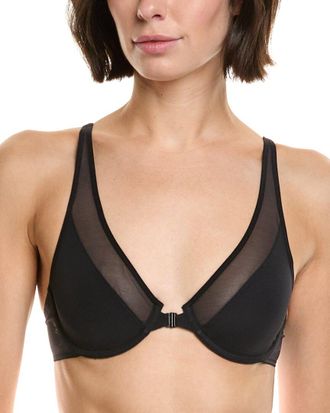 Wolford Sheer Opaque Front Close Plunge Bra