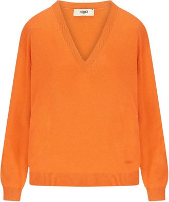 Fendi deep flared sleeve jumper - Oranje