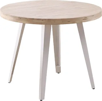 Home Heavenly Home Heavenly - Mesa Redonda Skadi, Estilo Industrial, Madera Roble Y Patas Met&aacute;licas. 100 Cm &Oslash; X 76 Cm. Color: Roble Nordish - Blanco