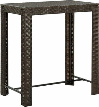 vidaXL Garden Bar Table Brown 100x60.5x110.5 cm Poly Rattan Vidaxl