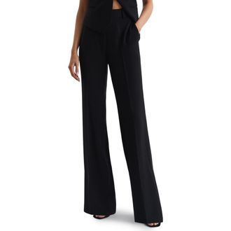 Reiss Margeaux Wide Leg Trousers in Black at Nordstrom Rack, Size 8 Us / 12 Uk