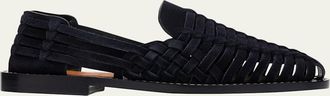 Brunello Cucinelli Mens Woven Suede Sandals
