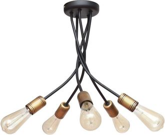 Netlighting Harvard Multi Arm Semi Flush Ceiling Light Black Patina 40cm