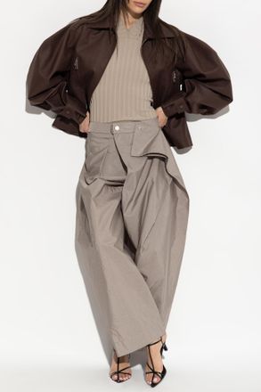 Issey Miyake Wide Leg Trousers, Womens, Beige