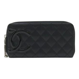 Chanel Pre-owned Wallets, female, Black, Size: ONE SIZE Pre-owned Cambon Line Soft Calf Long Wallet