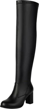 Generic Women Over Knee Stretch Boots Winter Chunky Heel Elegant Casual Office Long Boot