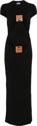 Jean Paul Gaultier Leather-tag Draped Maxi Dress