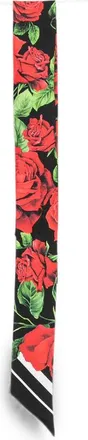 Dolce & Gabbana Rose-print Silk Twill Bandeau