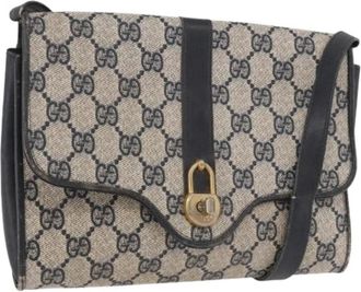 Gucci Pre-owned Vintage Shoulder Bag - Dames - Vintage Schoudertas - Blauw - ONE Size - Leer - Vintage
