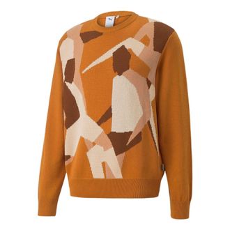 Puma Players Lounge Knit Crew Neck Brown 535804-66