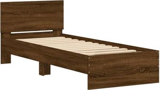 vidaXL Estructura cama con cabecero sin colchón marrón roble 75x190 cm Vidaxl