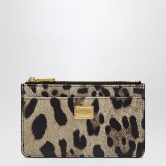 Dolce & Gabbana Dauphine calfskin leopard-print card holder
