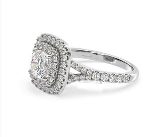 The Diamond Store Anastasia Lab Diamond Halo Engagement Ring 18K White Gold 1.85ct F/VS1