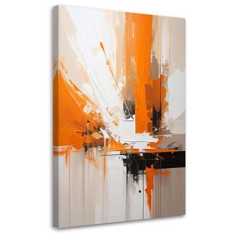 Feeby Cuadro En Lienzo Abstracci&oacute;n En Beige Y Naranja 70x100
