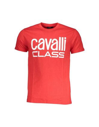 Roberto Cavalli Mens Cavalli Class Bold White Logo Red T-Shirt - Size: 38