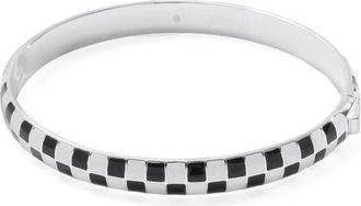 Alex and Ani Black & White Checker Hinge Bangle at Nordstrom