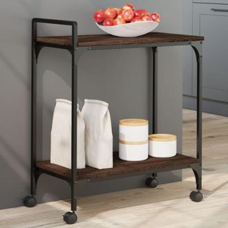 vidaXL Vidaxl - Carrito De Cocina Madera Ingenier&iacute;a Marr&oacute;n Roble 60,5x31x72,5cm