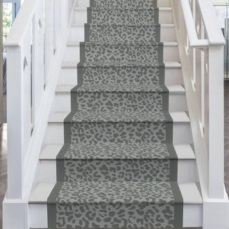 Runrug Stair Runner Carpet for Staircases - Soft & Comfy, 9mm - Rosette in Grey | Size: 60 cm x 570 cm