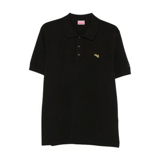 Kenzo Tops, Heren, Zwart, L, Katoen, Jumping Tiger Slim Polo
