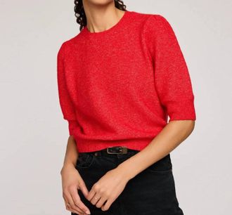 Gentle Fawn Womens Marisol Short Sleeve Sweater In Heather Red