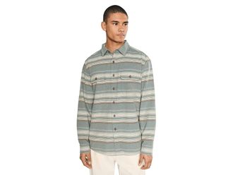 Pendleton Beach Shack Shirt Mens Clothing Teal Stripe : 2XL, Cotton/Twill
