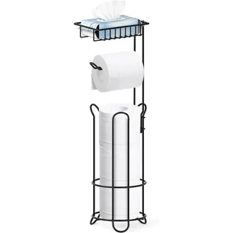 OEM Portarrollos De Papel Higi&eacute;nico Negro Independiente, Dispensador De 3 Rollos Con Soporte Para Toallitas, Portarrollos De Papel Higi&eacute;nico, Dispensador 