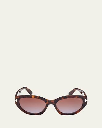 Tom Ford Signature T Acetate Cat-Eye Sunglasses