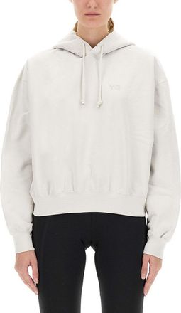 Yohji Yamamoto Relaxed Fit Hooded Sweatshirt With Subtle Logo Detail
